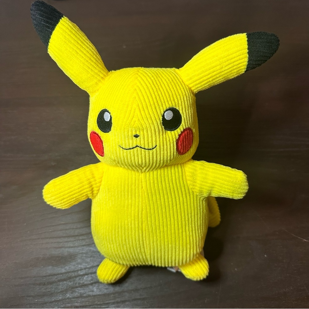 Pokémon Pikachu Corduroy Fabric Plush Stuffed Animal 11”